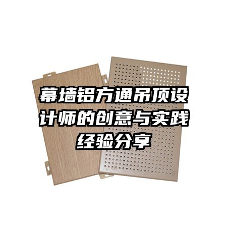 幕墙铝方通吊顶设计师的创意与实践经验分享
